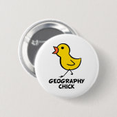 Geography Chick Ronde Button 5,7 Cm (Voorkant /achterkant)