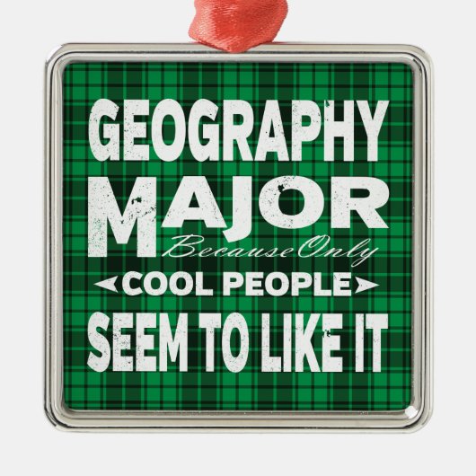 Geography College Major Green Play Metalen Ornament (Voorkant)