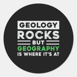 Geography leraar Funny Map wereldcontinenten Gift Ronde Sticker