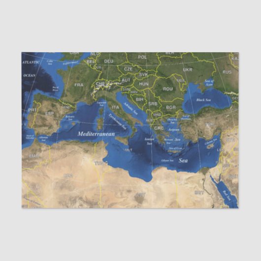 geography map tissue tissuepapier (Voorkant)