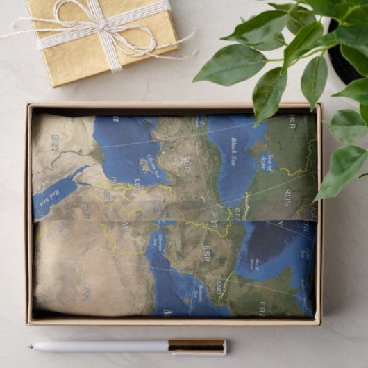 geography map tissue tissuepapier (Geschenk)