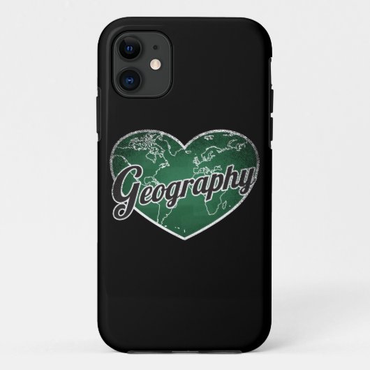 Geography Retro Heart Blackboard Love Case-Mate iPhone Case (Achterkant)