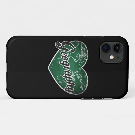Geography Retro Heart Blackboard Love Case-Mate iPhone Case (Achterkant (horizontaal))