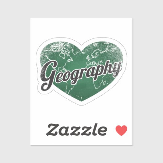 Geography Retro Heart Blackboard Love Sticker (Vel)