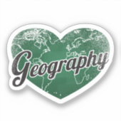 Geography Retro Heart Blackboard Love Sticker (Voorkant)