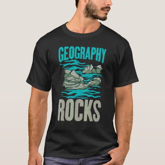 Geography Rocks Teacher Geographer T-shirt (Voorkant)