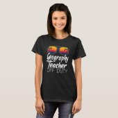 Geography Teacher Off Duty Sunbril Beach Sunset T-shirt (Voorkant volledig)
