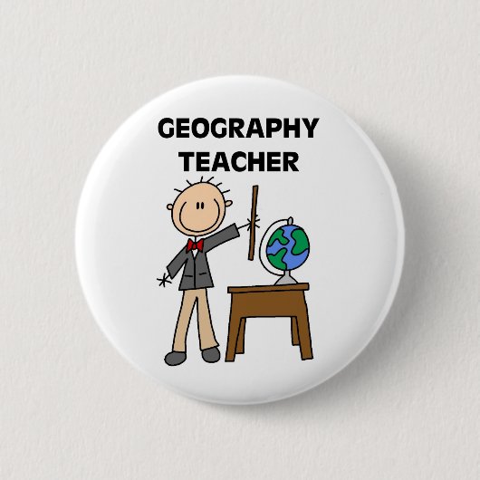 GEOGRAPHY-TEACHERT T-shirts en cadeautjes Ronde Button 5,7 Cm (Voorkant)