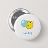 GeoKid Bubblegum Geocaching Swag Pin Ronde Button 5,7 Cm (Voorkant /achterkant)