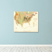 Geol-kaart US Canvas Afdruk (Insitu (Houten vloer))