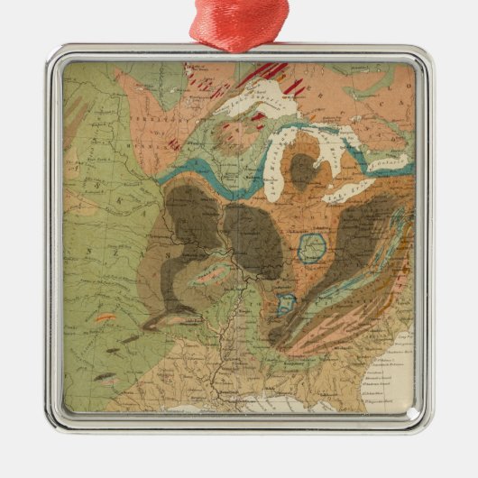 Geol-kaart US Metalen Ornament (Voorkant)