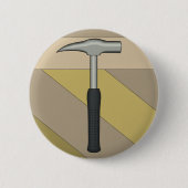 Geologe Rock Hammer Ronde Button 5,7 Cm (Voorkant)