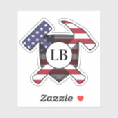 Geologenhamers met uw initialen op vinyl sticker (Vel)