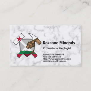 Geologen's Rock Hammer Logo met Californische vlag Visitekaartje