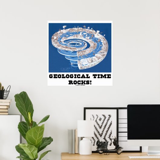 Geological Time Rocks! (History Of Earth Spiral) Poster (Thuiskantoor)