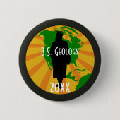 Geologie Afstuderen badge (Vrouw) Ronde Button 5,7 Cm (Voorkant)