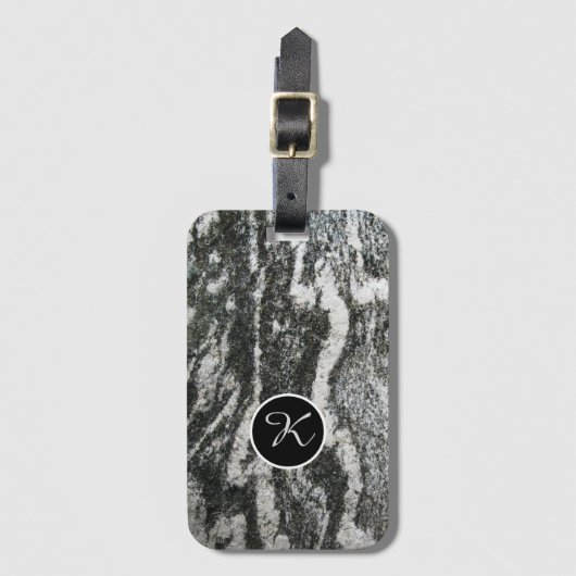 Geologie Decoratief Rock Textuur Aangepast monogra Bagagelabel (Voorkant (verticaal))