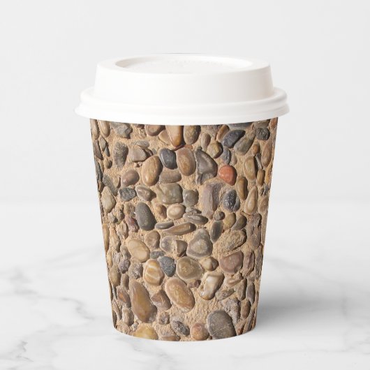 Geologie Decoratieve Pebble Stones Foto Papieren Bekers (Links)