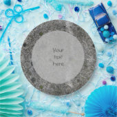 Geologie Grijs Graniet met mos Details Elke tekst Papieren Bordje (Feest)