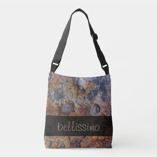 Geologie Grungy Rock Textuur elke tekst Crossbody Tas (Voorkant)