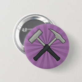 Geologie Hamers met Zonneuitbarsting Ronde Button 5,7 Cm