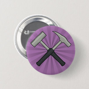 Geologie Hamers met Zonneuitbarsting Ronde Button 5,7 Cm
