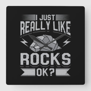 Geologie - ik hou echt van Rocks Vierkante Klok