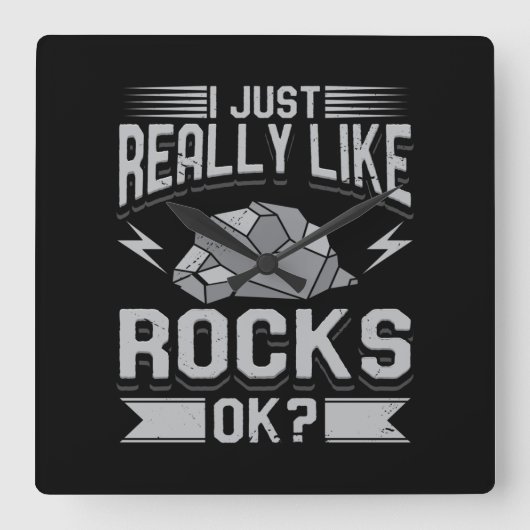 Geologie - ik hou echt van Rocks Vierkante Klok (Voorkant)