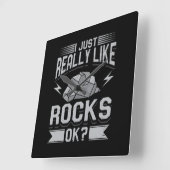 Geologie - ik hou echt van Rocks Vierkante Klok (Hoek)