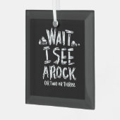 Geologie - ik zie een rots glas ornament (Voorkant links)