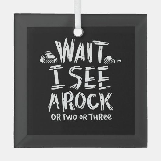 Geologie - ik zie een rots glas ornament (Voorkant)