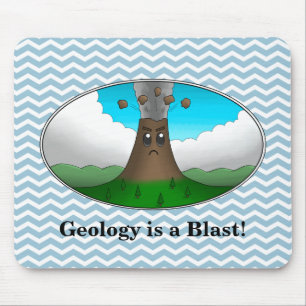 Geologie is een Blast! Cartoon Volcano Muismat