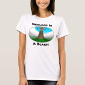 Geologie is een ontploffing! Boze vulkaan T-shirt (Voorkant)