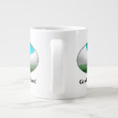 Geologie is een ontploffing! Cartoon vulkaan Grote Koffiekop (Achterkant)