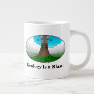 Geologie is een ontploffing! Cartoon vulkaan Grote Koffiekop
