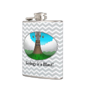 Geologie is een ontploffing! Cartoon vulkaan Heupfles (Links)