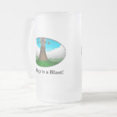 Geologie is een ontploffing! Cartoon vulkaan Matglas Bierpul (Voorkant links)