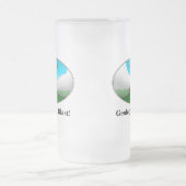 Geologie is een ontploffing! Cartoon vulkaan Matglas Bierpul (Center)