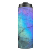 Geologie Labradorite steen kleurrijk kristal patro Thermosbeker (Voorkant)