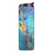 Geologie Labradorite steen kleurrijk kristal patro Thermosbeker (Gedraaid links)