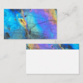 Geologie Labradorite steen kleurrijk kristal patro Visitekaartje (Voorkant / Achterkant)