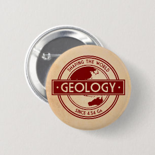 Geologie- Logo 'De Wereld Vormgeven' (Azië/Austral Ronde Button 5,7 Cm