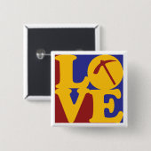 Geologie Love Vierkante Button 5,1 Cm (Voorkant /achterkant)