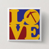 Geologie Love Vierkante Button 5,1 Cm (Voorkant)