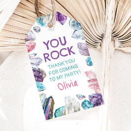 Geologie Meisje Verjaardag Gem Dig Party Dank u Cadeaulabel