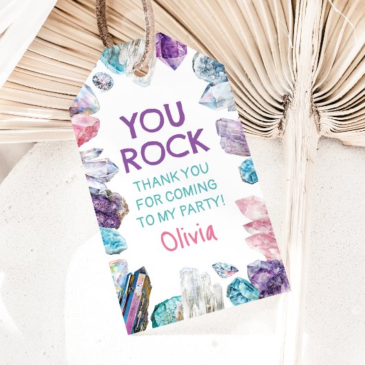 Geologie Meisje Verjaardag Gem Dig Party Dank u Cadeaulabel