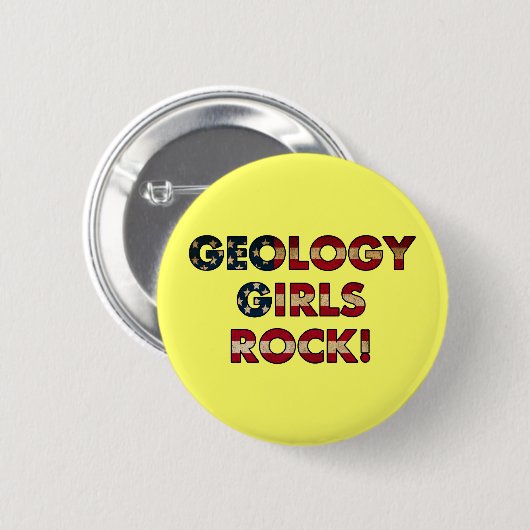 Geologie Meisjes Rock! (Vlag VS) Ronde Button 5,7 Cm (Voorkant /achterkant)