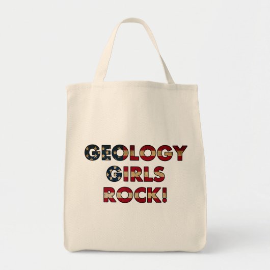 Geologie Meisjes Rock! (Vlag VS) Tote Bag (Voorkant)