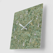 Geologie Natuur Foto Green Rock Texture Vierkante Klok (Hoek)