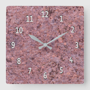 Geologie Natuur Foto roze Rock Textuur Vierkante Klok